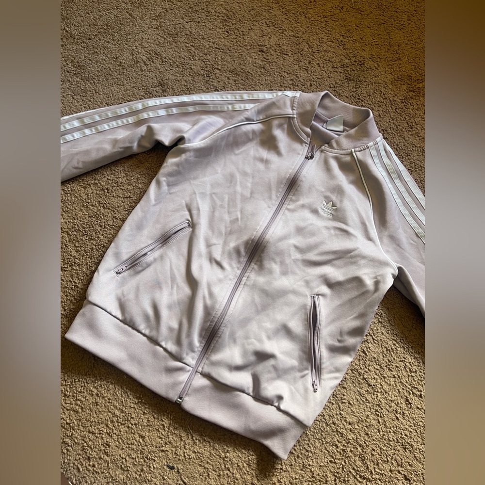 Adidas light purple jacket